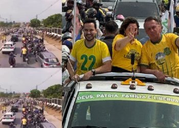 Vídeo: apesar dos R$ 100 de ajuda de custo, motociata de Bolsonaro e Alberto Neto ‘flopa’ em Manaus