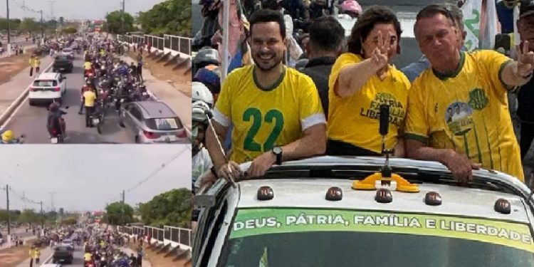Vídeo: apesar dos R$ 100 de ajuda de custo, motociata de Bolsonaro e Alberto Neto ‘flopa’ em Manaus