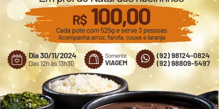 Casa de Assistência Fraterna promove feijoada beneficente para apoiar ribeirinhos afetados pela seca no Amazonas.