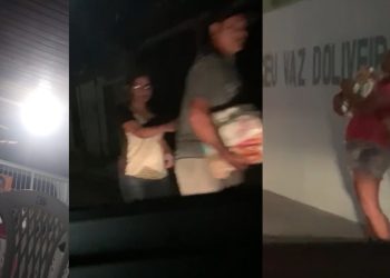 Vídeo mostra apoiadores de David Almeida saindo com rancho após reunião em Manaus