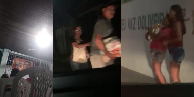 Vídeo mostra apoiadores de David Almeida saindo com rancho após reunião em Manaus