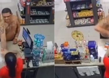 Cliente joga cerveja em atendente de loja de conveniência e provoca briga em Manaus