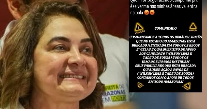 Maria do Carmo denuncia “salve” do CV contra Wilson Lima e Tadeu de Souza